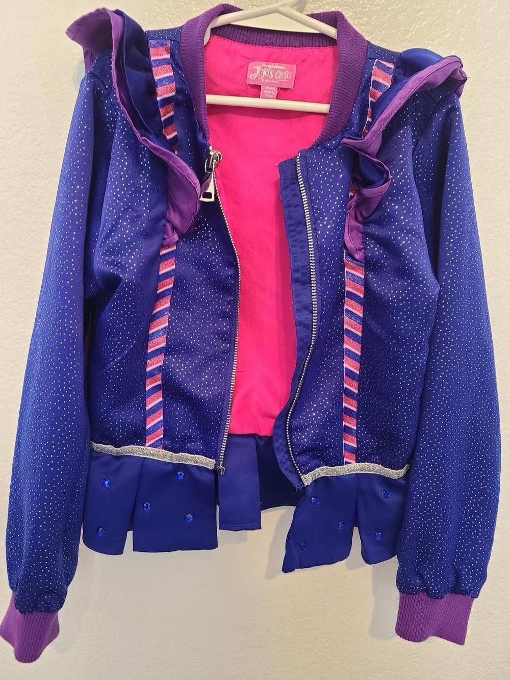 Kids Purple Hooded Jacket with Pink Lining Kpop